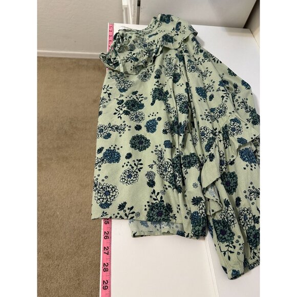 Sonoma Womans Floral Ruffle Top Size XL Bloomcore Peasant Boho Resort Beachy - Picture 6 of 12